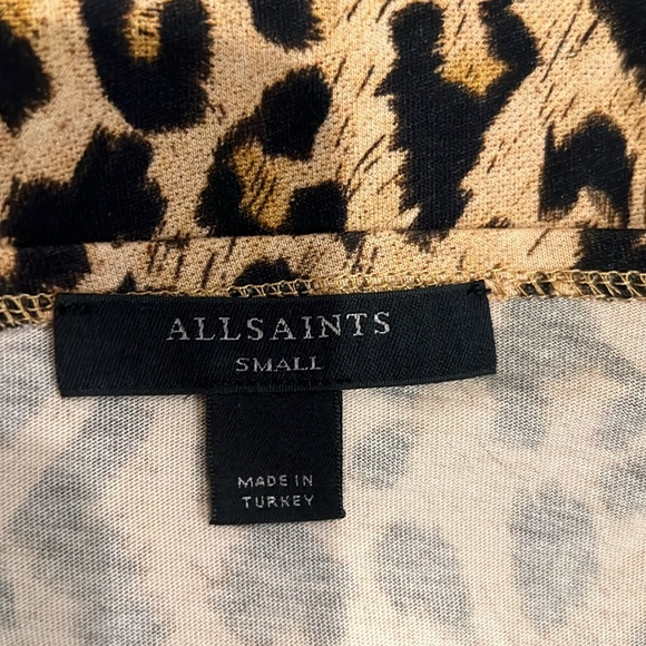 AllSaints Leopard Yellow Rita Leppo T-shirt size S - Picture 7 of 8